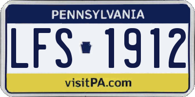 PA license plate LFS1912