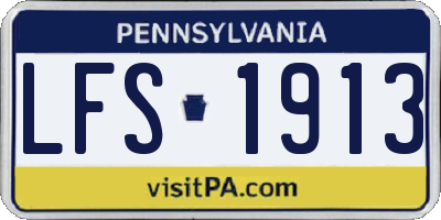 PA license plate LFS1913