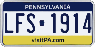 PA license plate LFS1914