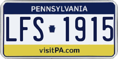 PA license plate LFS1915