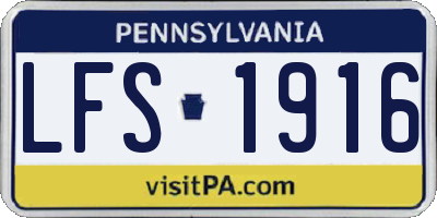 PA license plate LFS1916