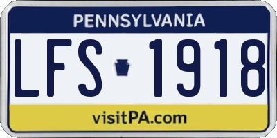 PA license plate LFS1918