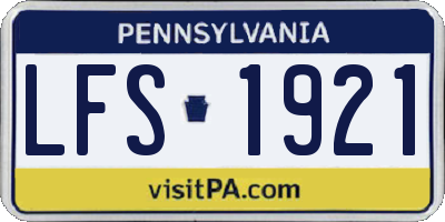 PA license plate LFS1921