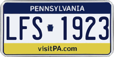 PA license plate LFS1923