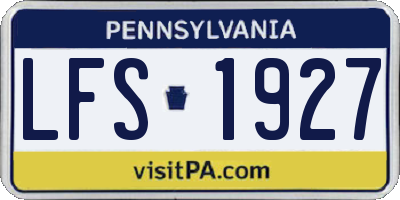PA license plate LFS1927