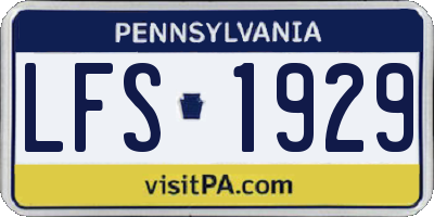PA license plate LFS1929