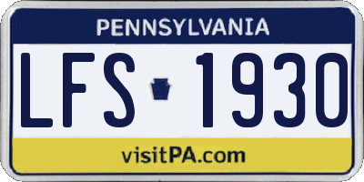 PA license plate LFS1930