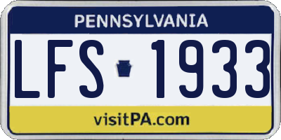 PA license plate LFS1933