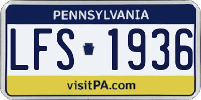 PA license plate LFS1936