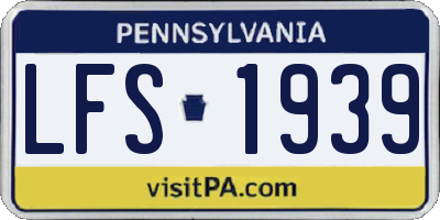 PA license plate LFS1939