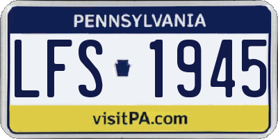 PA license plate LFS1945