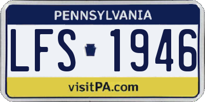 PA license plate LFS1946