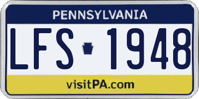 PA license plate LFS1948
