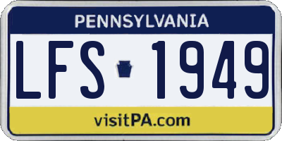 PA license plate LFS1949