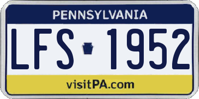 PA license plate LFS1952