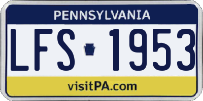 PA license plate LFS1953
