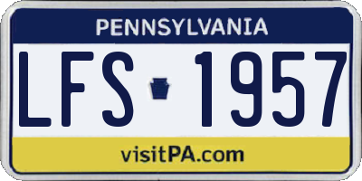 PA license plate LFS1957