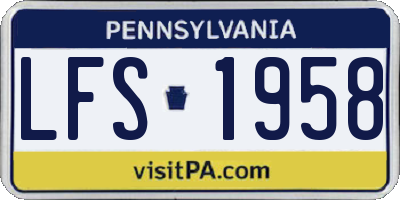 PA license plate LFS1958