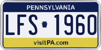 PA license plate LFS1960