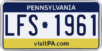 PA license plate LFS1961
