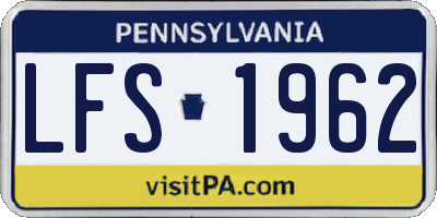 PA license plate LFS1962