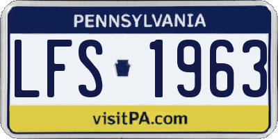 PA license plate LFS1963