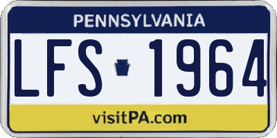 PA license plate LFS1964