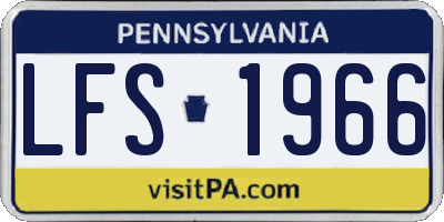 PA license plate LFS1966