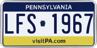 PA license plate LFS1967