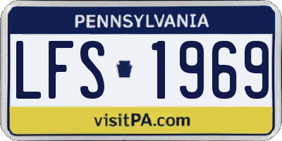 PA license plate LFS1969