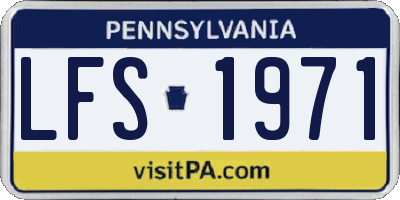 PA license plate LFS1971