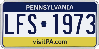 PA license plate LFS1973