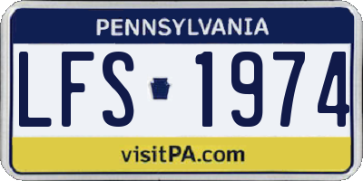 PA license plate LFS1974