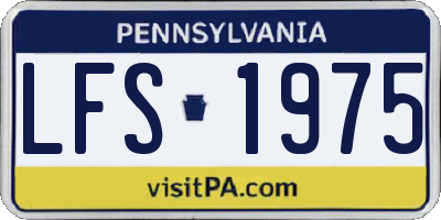 PA license plate LFS1975