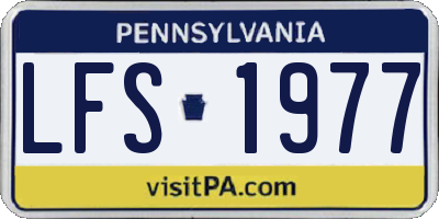 PA license plate LFS1977