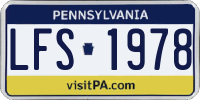 PA license plate LFS1978