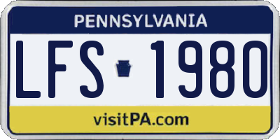 PA license plate LFS1980