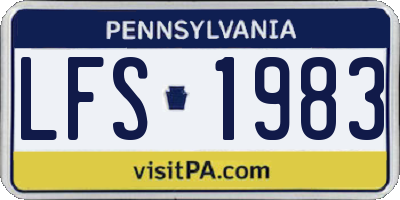 PA license plate LFS1983