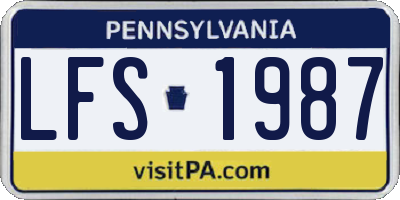 PA license plate LFS1987