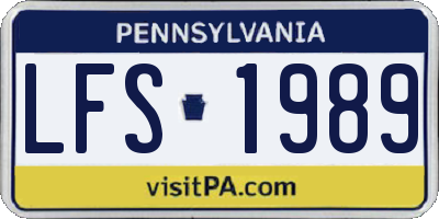 PA license plate LFS1989
