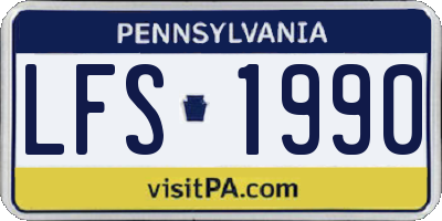 PA license plate LFS1990