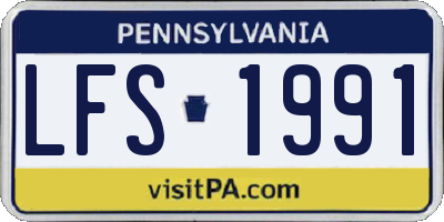 PA license plate LFS1991