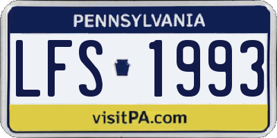 PA license plate LFS1993