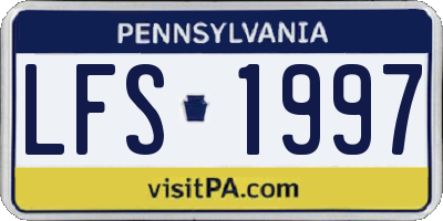 PA license plate LFS1997