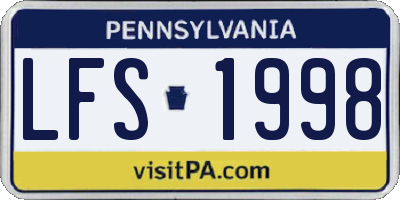 PA license plate LFS1998