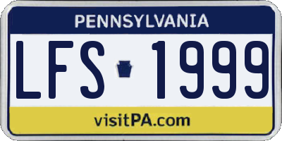 PA license plate LFS1999