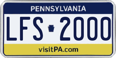 PA license plate LFS2000