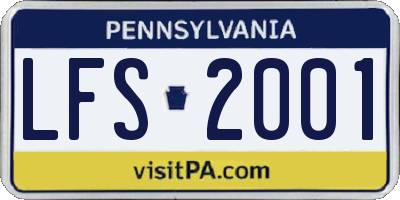 PA license plate LFS2001