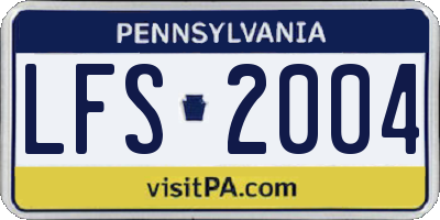 PA license plate LFS2004
