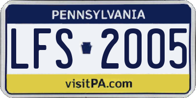 PA license plate LFS2005